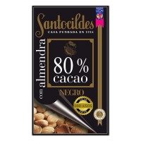 Chocolate de 80%  de Cacao con Almendras Artesano Santocildes