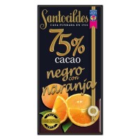 Chocolate Negro con  75% de Cacao con Naranja Artesano Santocildes 
