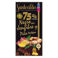 Chocolate 75 %  de Cacao con Jenjibre y  Piña Artesano Santocildes