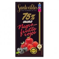 Chocolate 75 % de Cacao con Frutos Rojos Artesano Santocildes